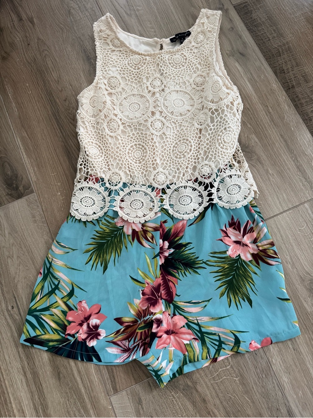 New with Tags - City Triangles - Crochet and Floral Romper
